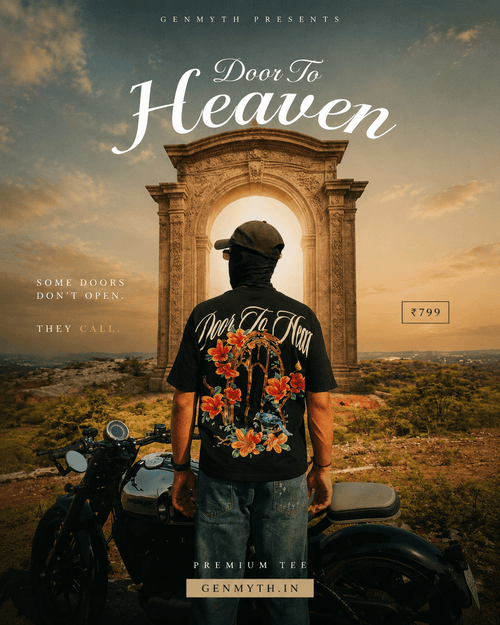 Genmyth “Door To Heaven” Oversized Premium T-Shirt – 240 GSM French Terry Cotton - genmyth